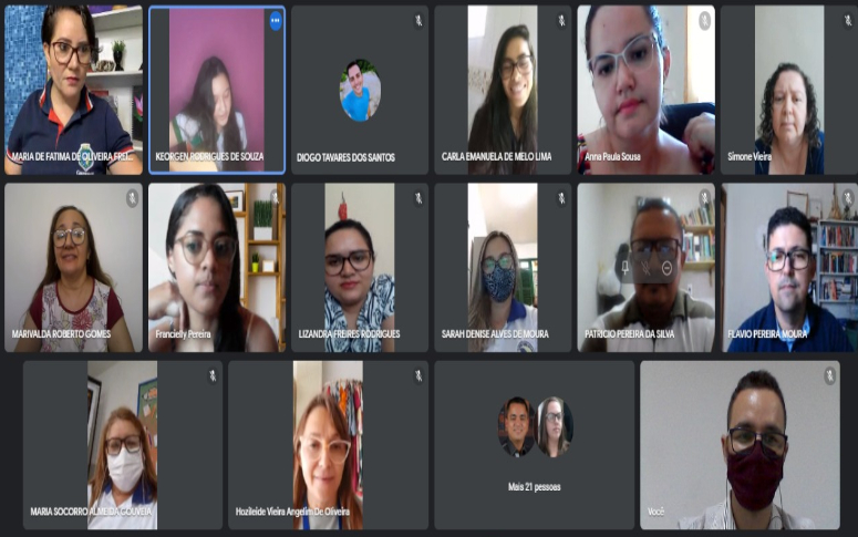 Reunião no App Meet com professores